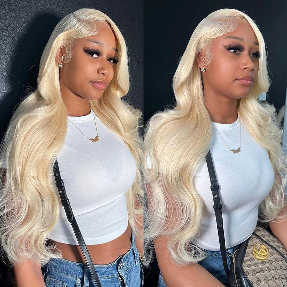 250% 300% High Density Bone Straight 13x4 13x6 HD Transparent Lace Front Human Hair Wigs For Women 613 Honey Blonde 360 Full Lace Wig Pre Plucked With Baby Hair