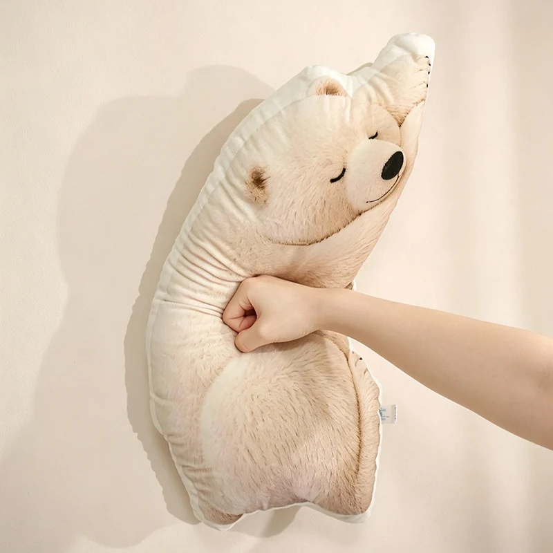 Giant Panda Stuffed Pillow Polar Bear Multi Size Elongated Side Lying Animal Cushion Soft for Sofa Resting Companion