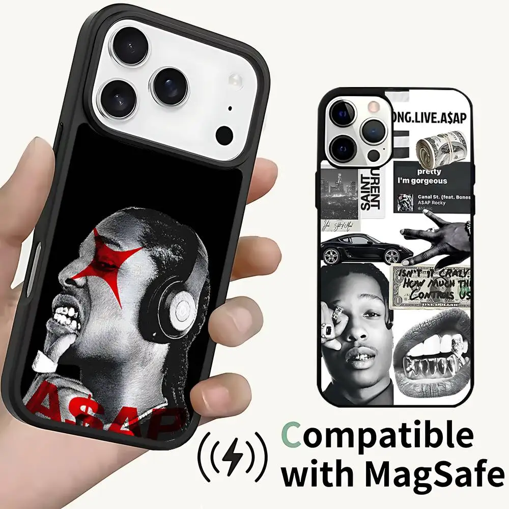 

A-ASAP Rocky Rapper cool Phone Case For iPhone 17,16,15,14,13,12,11,Pro,Max,Plus,Mini,SE4,E Magnetic Magsafe Wireless Charging