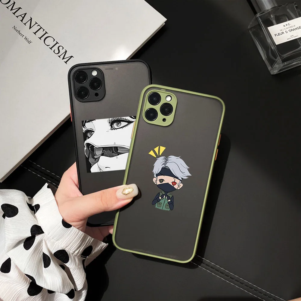 Anime Narutos shuriken For iphone 15 15ProMax 15Plus 14 13 12 11 ProMax X XS XR 7 8 Plus SE 15Pro Frosted Translucent Phone Case