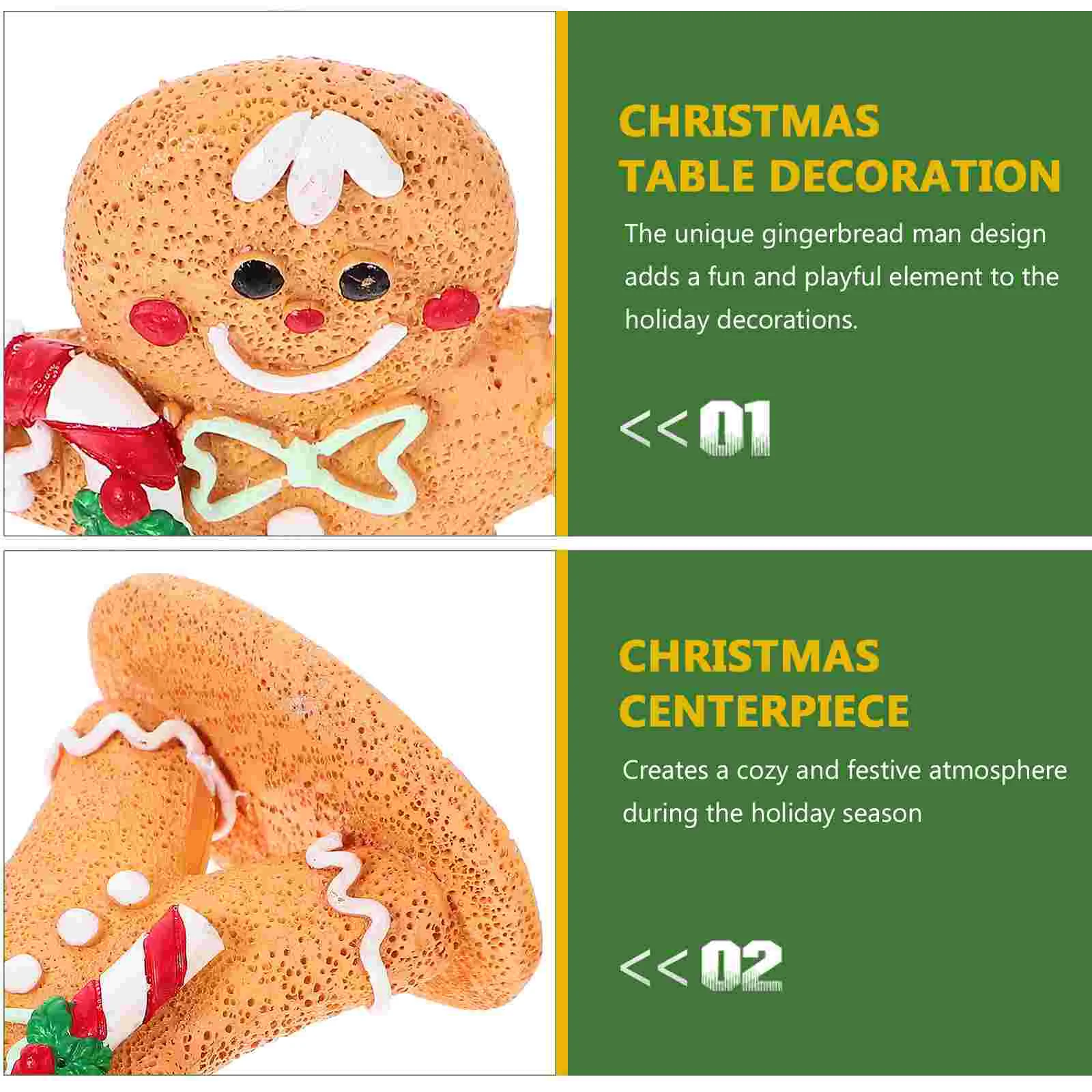 Ornement de Festival en Résine pour Enfant, Décor de Table de Noël, Pièce Maîtresse de Noël en Pain d'Épices