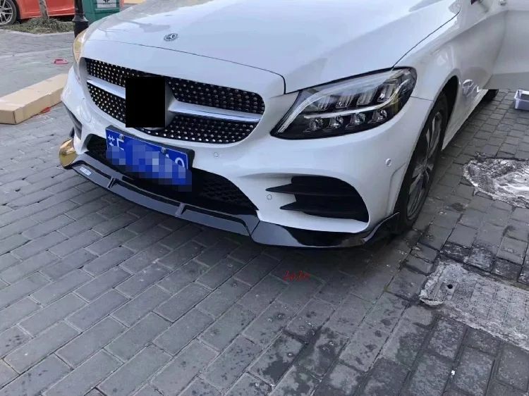 Front Lip Bumper Splitter Diffuser Spoiler Protection For Mercedes Benz C-Class W205 2015 2016 2017 2018 2019