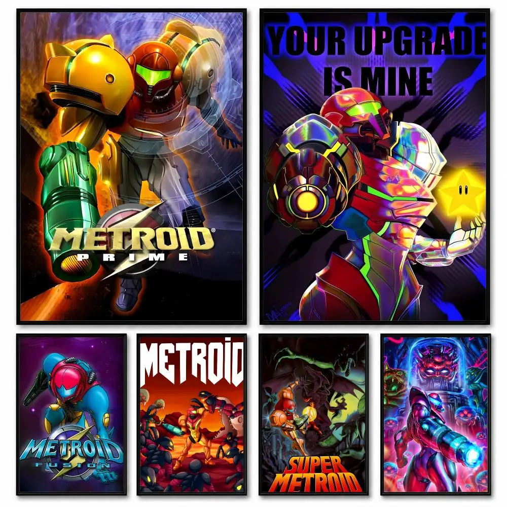 Anime Metroid Prime Poster Room Decor Home Wall Art Printing Waterproof Garage BedRoom Posters Gift