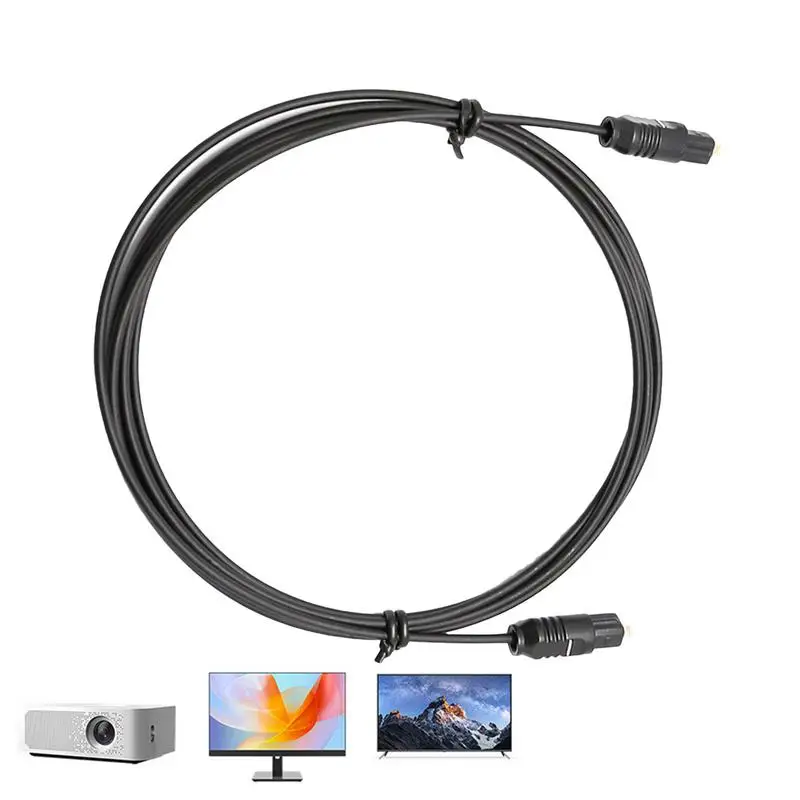 1.5m Digital Audio Cable OD2.2 Optical Fiber Cable Metal Audio Cable Toslink Cable Square Port Digital Cable  for Sound Bar TV