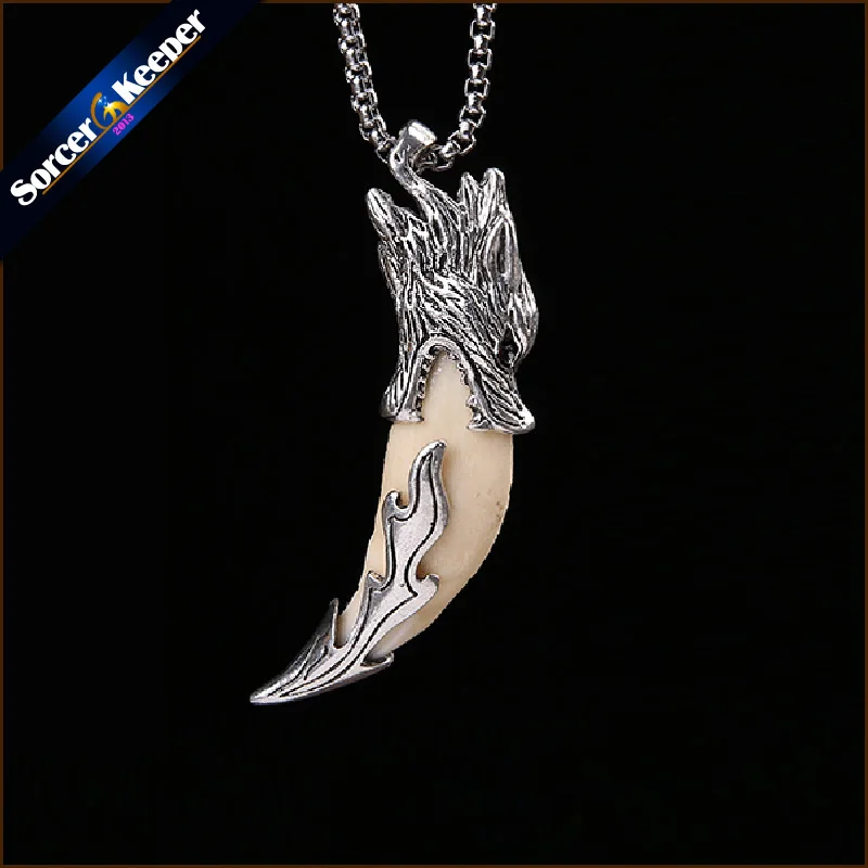 

Punk Fashion Brave Men Wolf Tooth Spike Pendant Real Bone Tooth Necklace Women Men Jewelry Tooth Amulet Pendant Necklace LY905