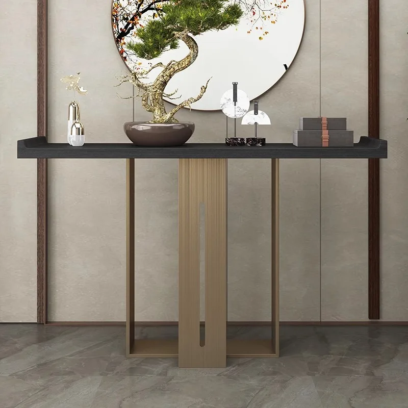New Chinese-style porch against the wall strip case porch table case several corridors end view table  light luxury h