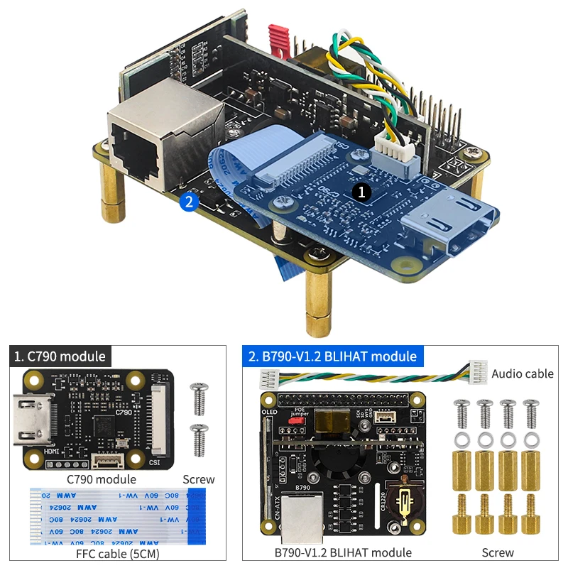 Imagem -03 - Blikvm-controle Remoto para Raspberry pi Pi4 v3 Servidor Hat Kvm sobre ip Caixa Metal Azul o & m Compatível com Hdmi Csi