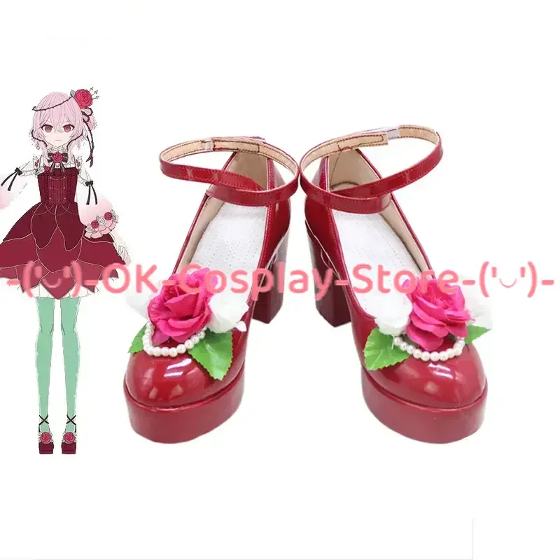 

Rosemi Lovelock Cosplay Shoes Youtuber Vtuber Cosplay Boots Halloween Carnival Prop High Heel Red PU Leather Shoes Custom Made