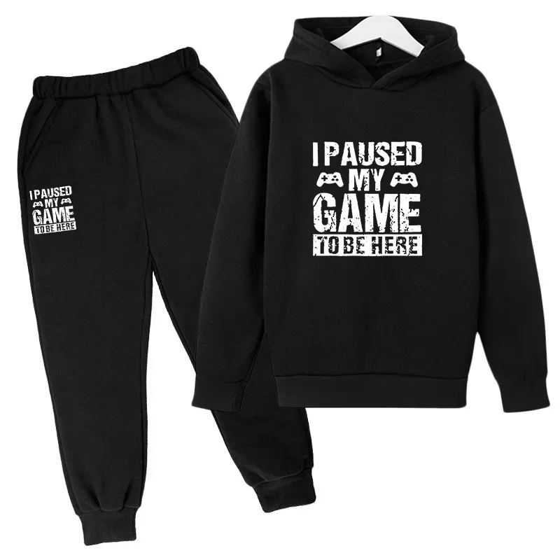 Game Letter Printed Children's Clothing Set Girl Outfits Suit for Boy Clothes 8 to 10 Years Male Child Sets Boys Sweatshirt Kids