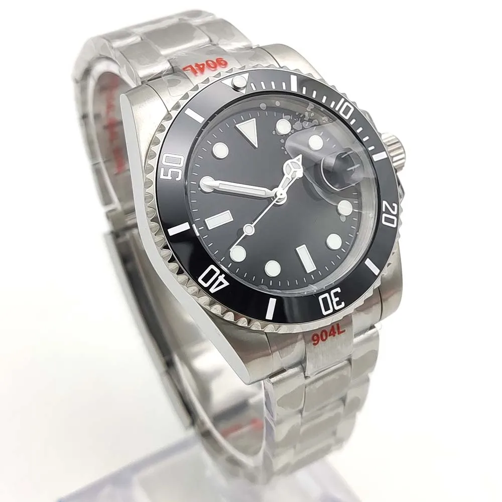 40mm Fashion Automatic Men\'s Mechanical Watch NH35 Movement Waterproof Stainless Steel Vintage Men\'s Watch Night Glow