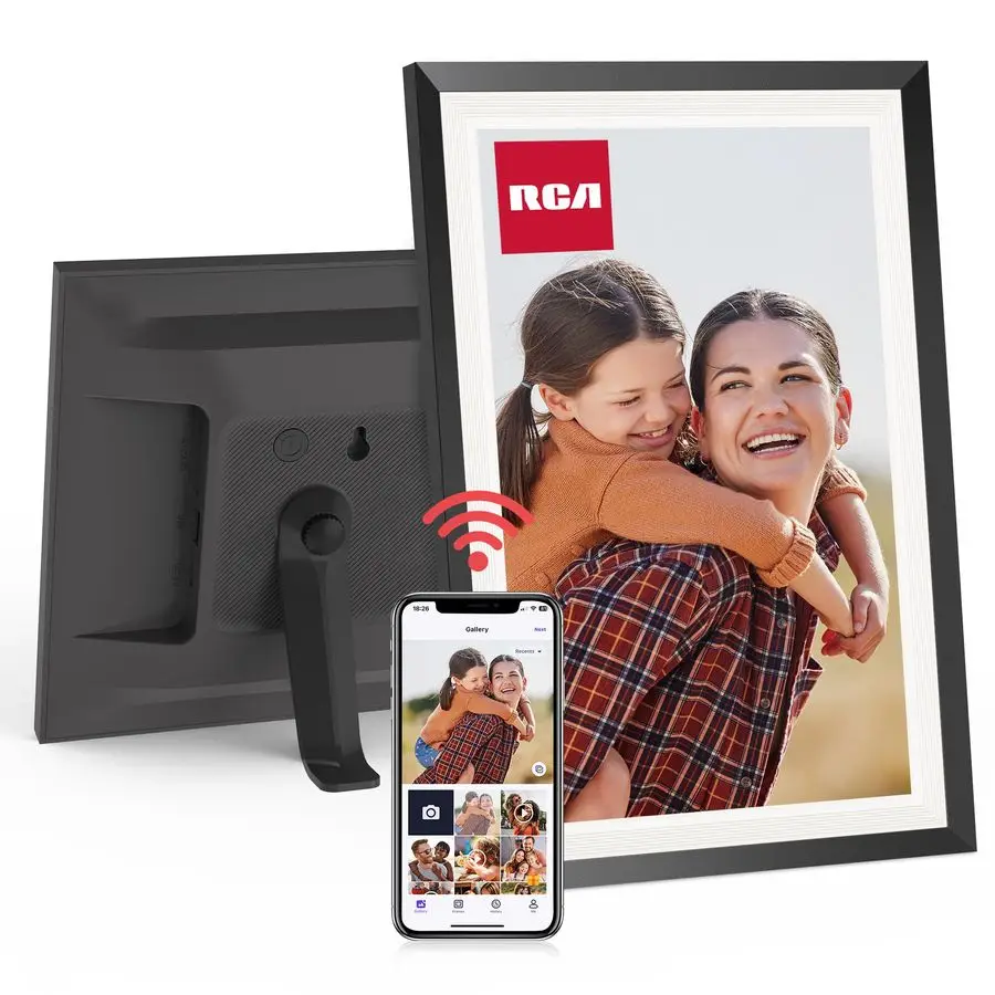 10.1 WiFi Digital Picture Frame, Electronic Photo Frames 32GB Storage, HD IPS Touch Screen WiFi Frame Auto Rotate Wall Mounted,