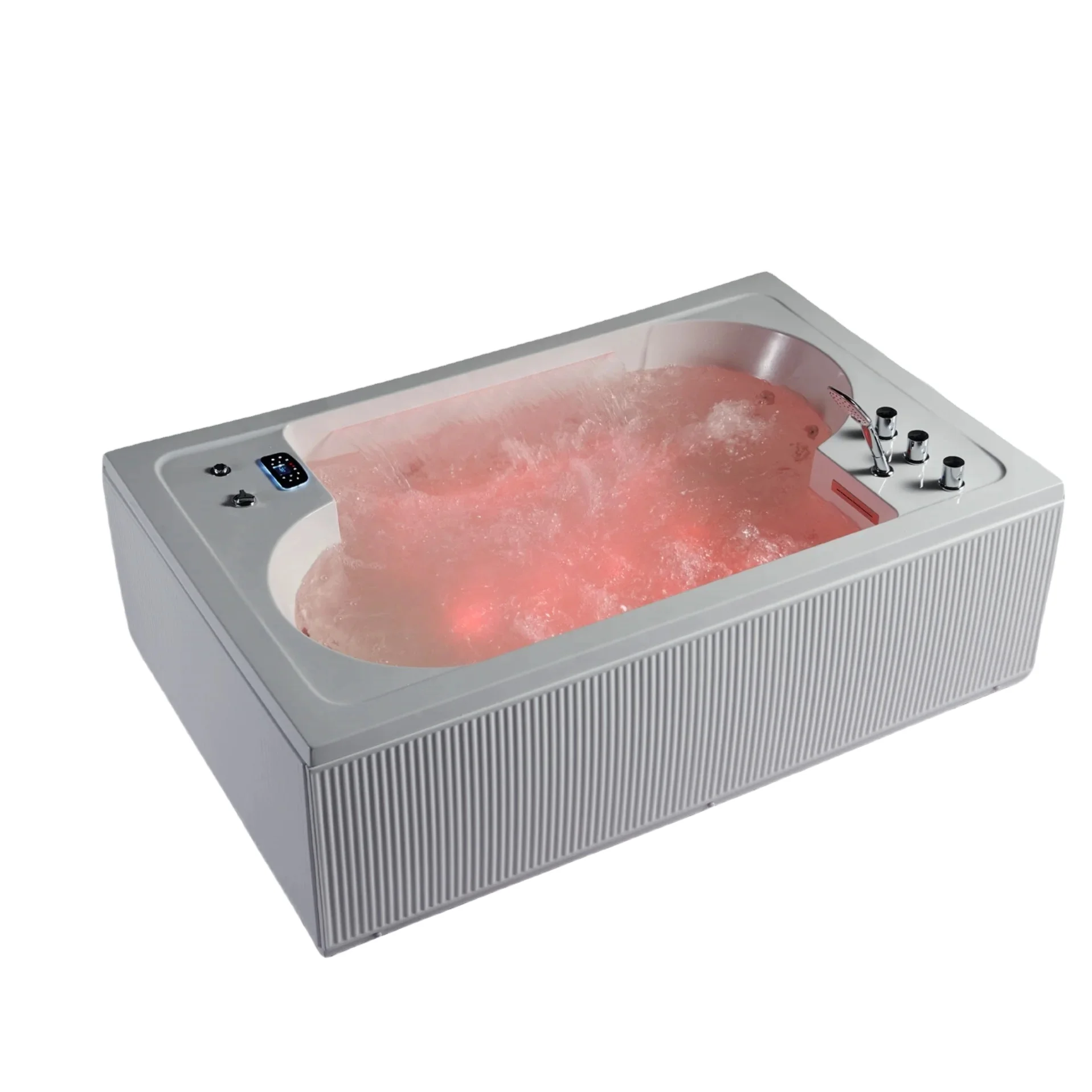 

Indoor Spa whirlpool Bathtub Massage Bathtub 2 Person Tub Acrylic Bath Tub with Faucet and Two Pillows