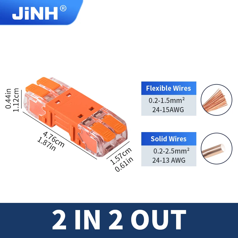 

JINH 5Pcs CMK642 Board-to-Wire Quick Connectors Compact Insulated Male-Female Block Assortment for Electrical Panel Wiring