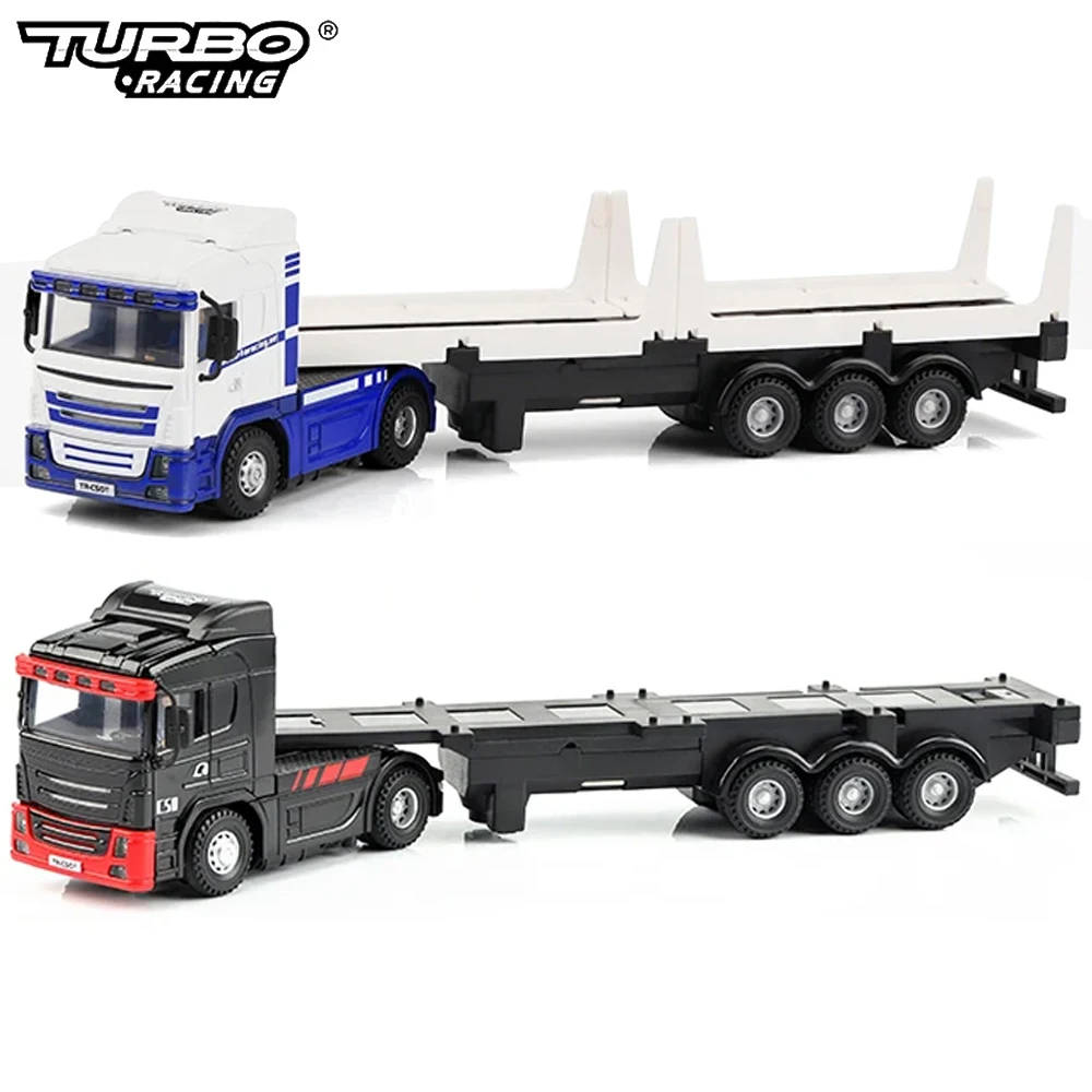 Newest Turbo Racing C50 1:76 Full Proportional 4WD RC Semi-truck Tractor Trailer & P81 2.4Ghz 10Ch Control For Kids/ Adults Gift