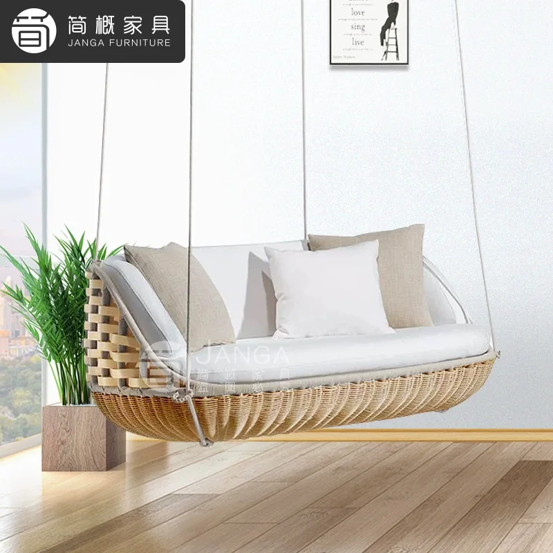 Villa Balcony Rocking Chair Terrace Hanging Rattan Hanging Basket Internet celebrity Homestay Bird's Nest Bed 4