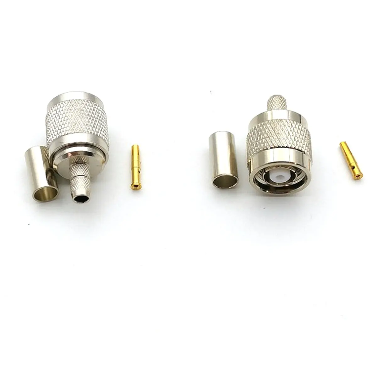 20pcs/100PCS BRASS 50ohm RP TNC male crimp for RG58 LMR195 RF Coaxial connector