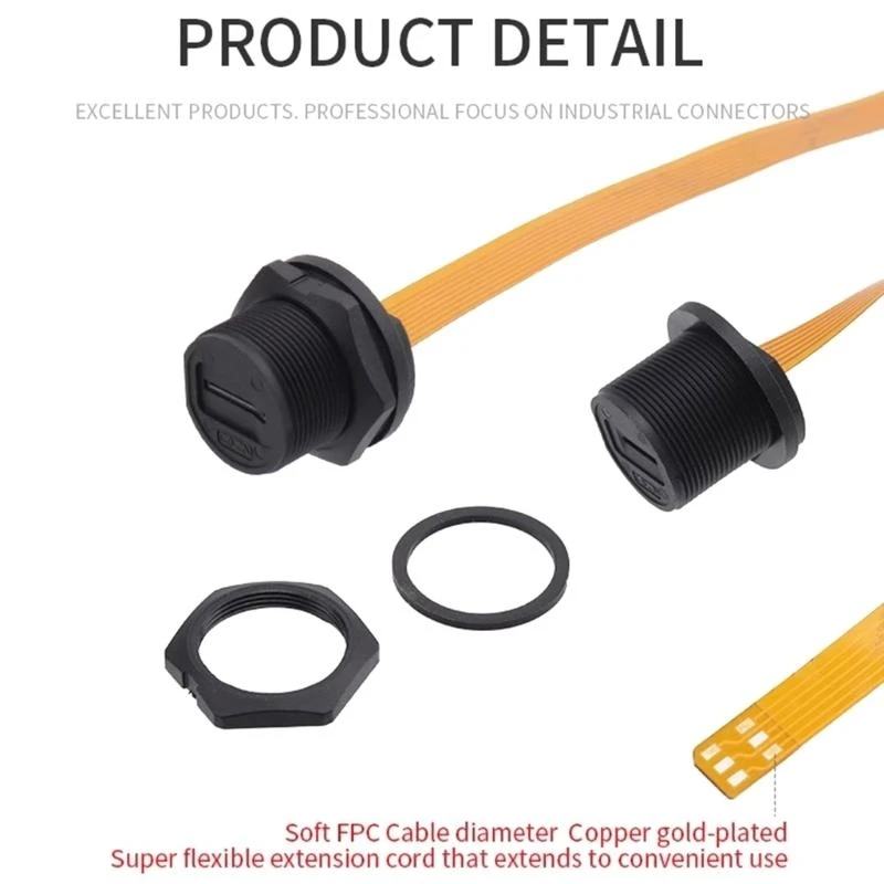 

J0MB E13 Threaded Plug Waterproof Connector SDTF Memory Card Socket Flexible Cable For Navigators Electrical Equipment