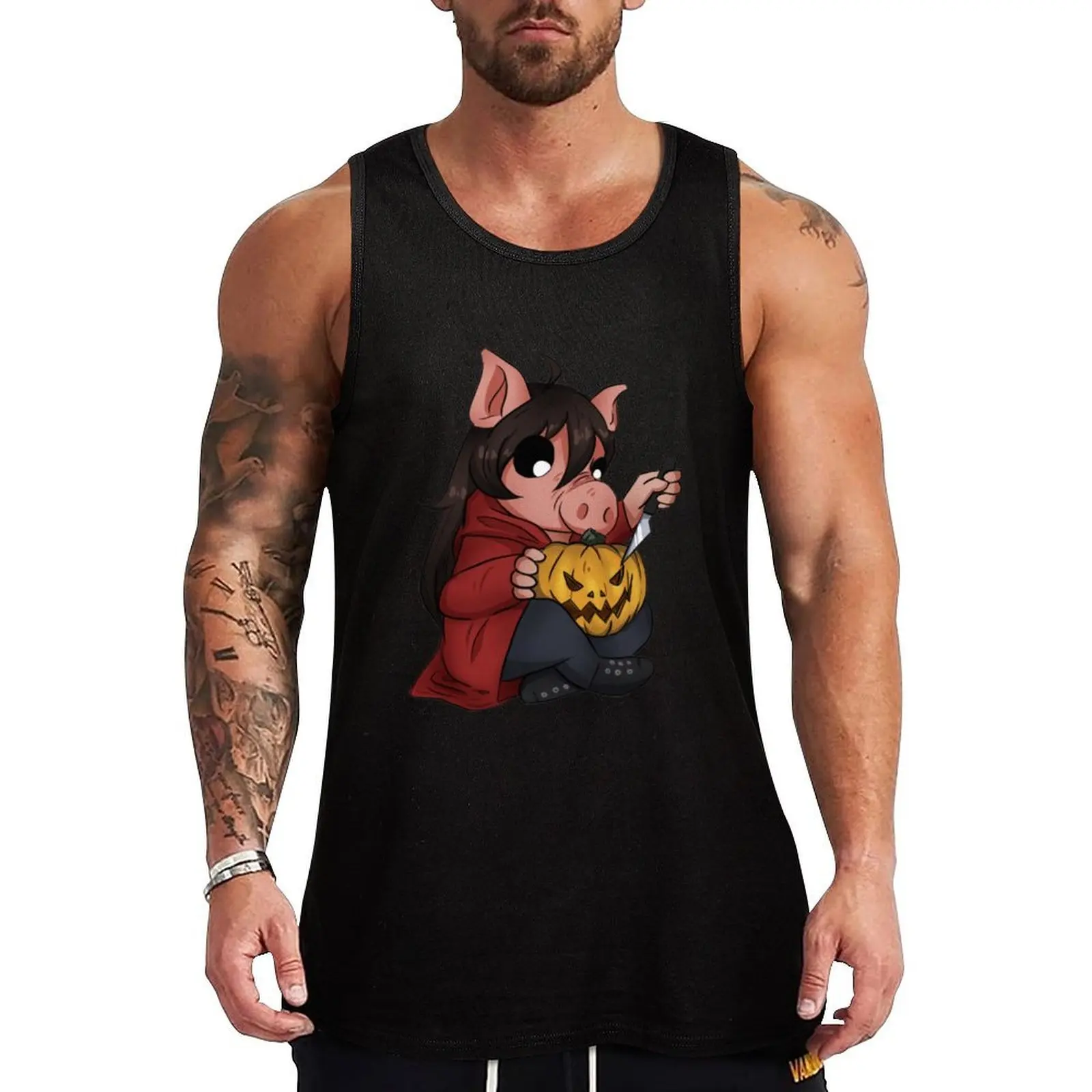 

Halloween Piggy Tank Top summer clothes men 2025 Men's clothes Sleeveless T-shirt new in tops & t-shirt