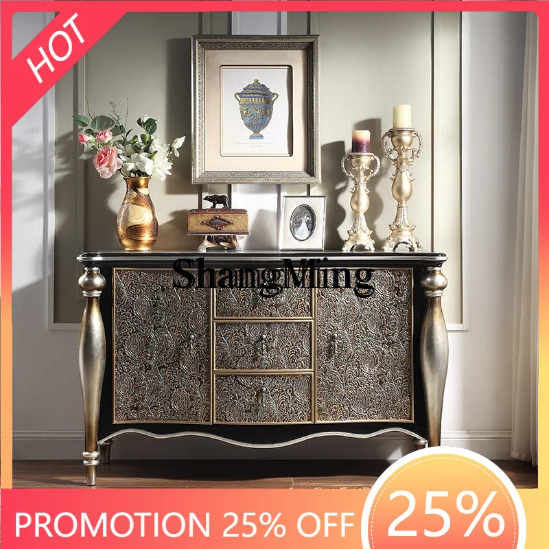 

FG good-looking dining side cabinet simple entry porch cabinet living room home solid wood villa locker