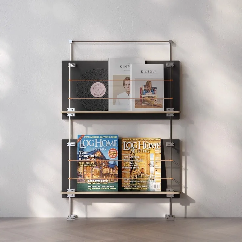 

Rustic Wood Wall Rack: Floating Magazine & Kids Book Organizer, Nordic Decor Book Shelf Magazine Holder Estantes Para Libros