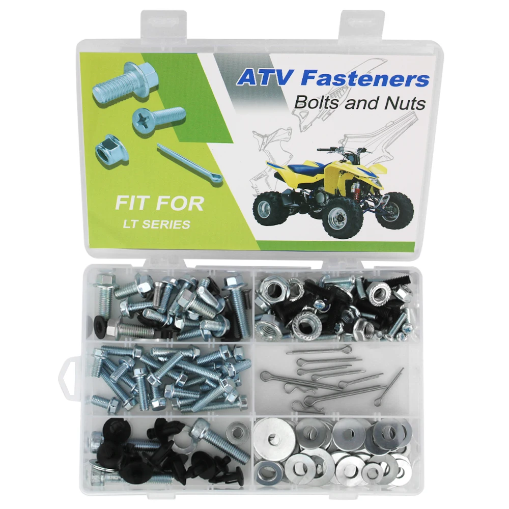 160PCS Motorcycle Bodywork Engine Plastic Frame Exhaust Bolts Kit ALT185 LT250 LT-F4WDXS LT-F500F VINSON LT-F250 OZAR For Suzuki