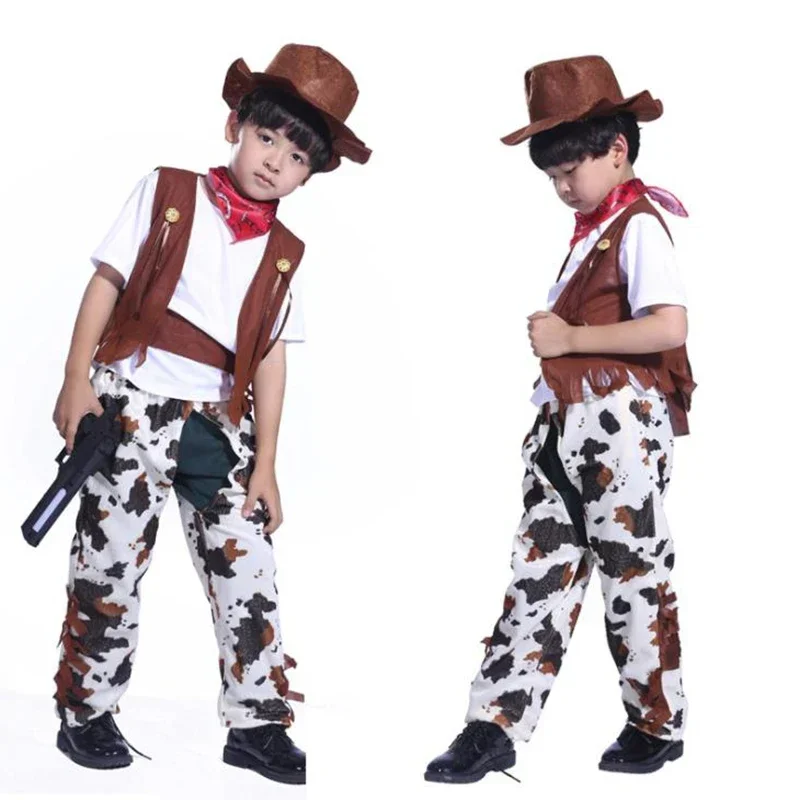 Halloween Party Cowboy Costume For Cowboy Boys And Girlsme Pretty Cowgirl Cosplay Western Dress Suit Carnival West Cowboy