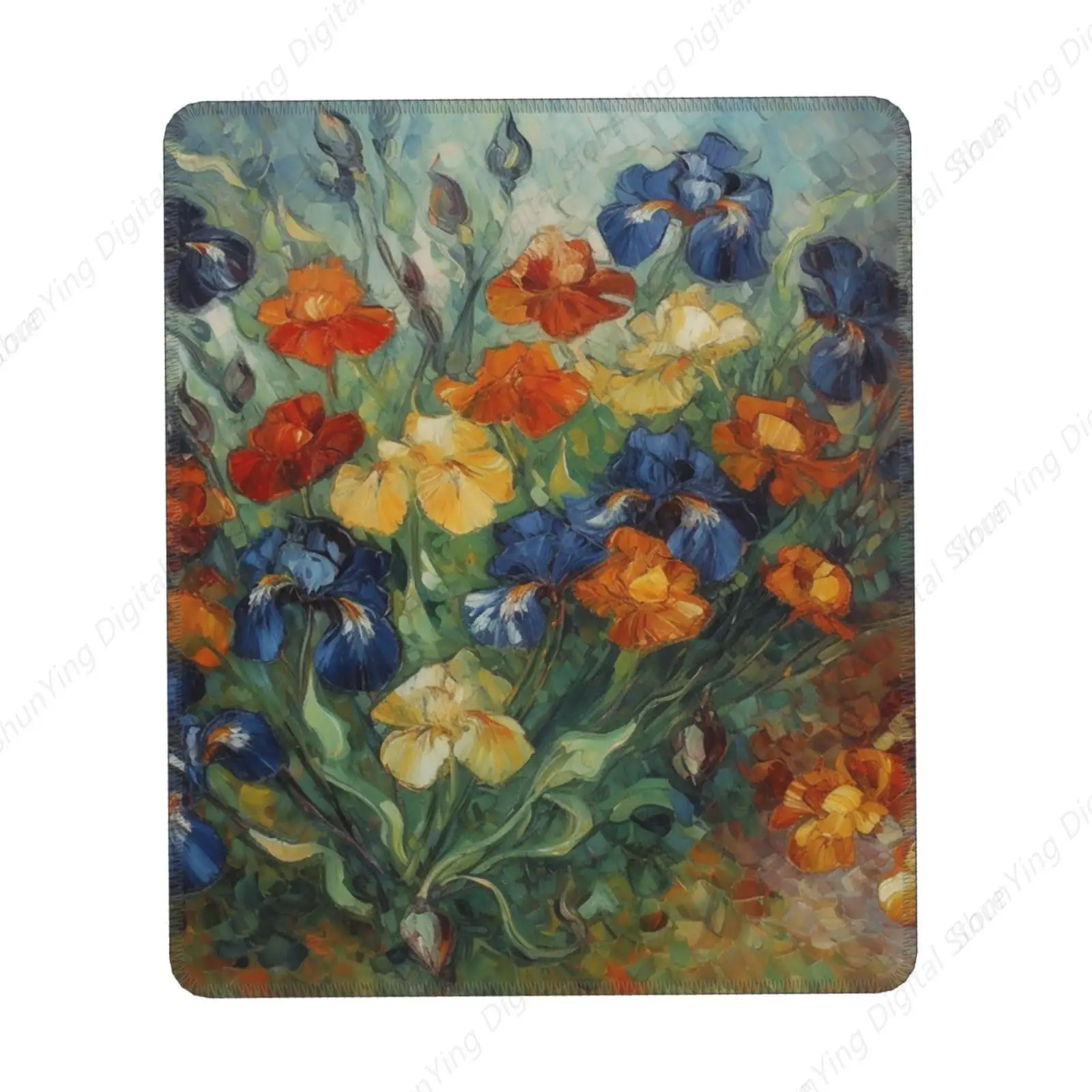 Flower Oil Painting Printing Mouse Pad Anti Slip Rubber Base Gaming Mouse Pad Laptop Mouse Pad Office Home Work 25*30cm