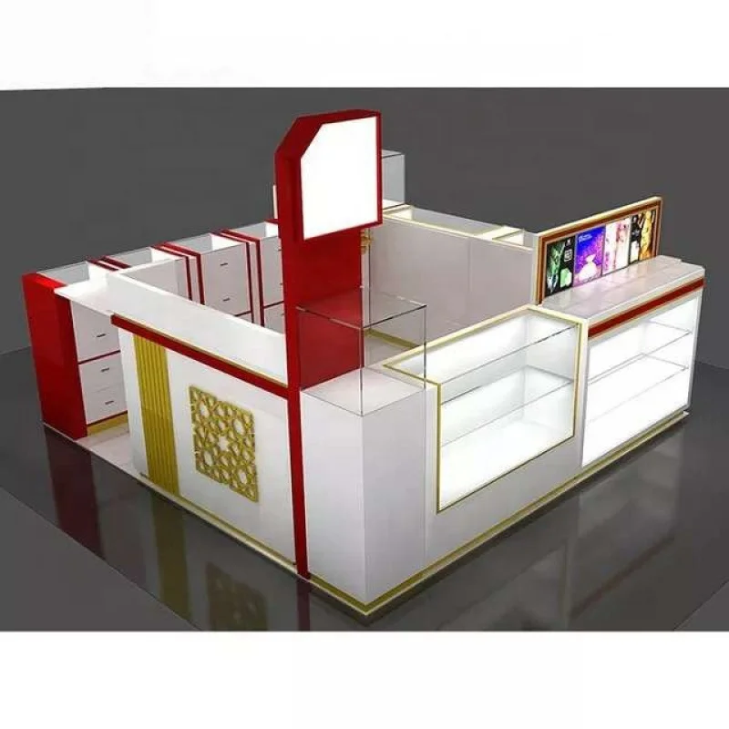 custom.High Quality Cosmetics Counter Booth Perfume Kiosk Stand for Mall Modern Mall Kiosk Design for Cosmetics