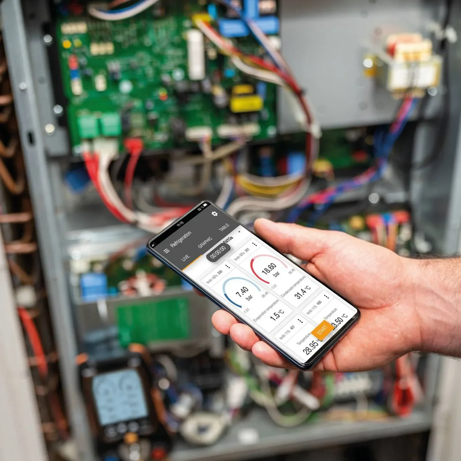 Testo 550s Miernik ciśnienia elektrycznego z cyfrowym kolektorem chłodniczym 05631550 Cyfrowy miernik czynnika chłodniczego Narzędzie HVAC