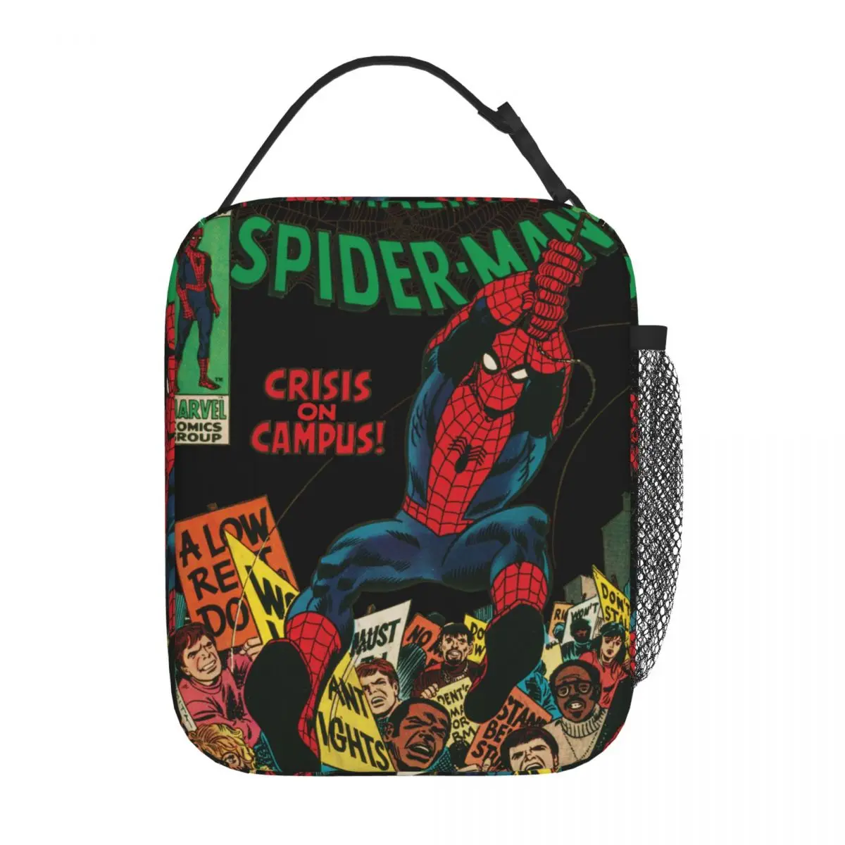 The Amazing Spider-Man Comic Insulated Lunch Bag Leakproof Reusable Cooler Bag Tote Lunch Box Work Outdoor Food Storage Bags