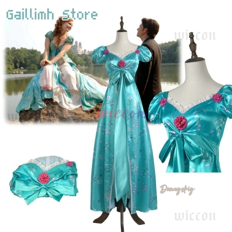 

Enchanted2 Giselle Cosplay Costume Dress Ladies Outfits Women Halloween Carnival Party Clothes For Role Play Blue Princess Dres