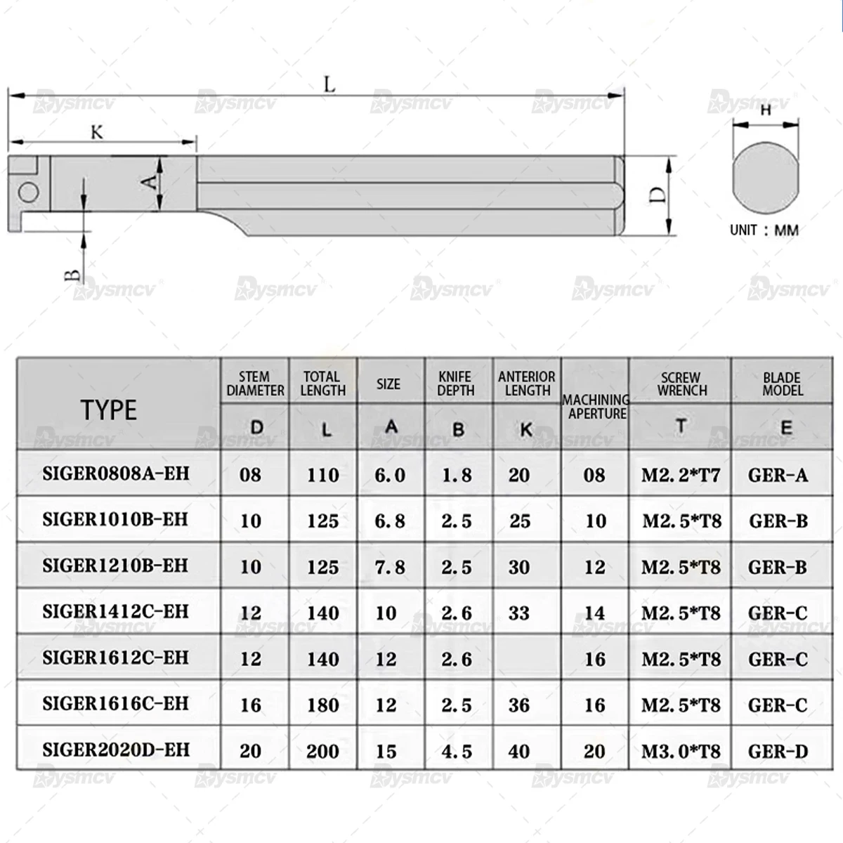 CNC Lathe Small Aperture Inner Hole Groove Tools SIGER0808A/1010B/1210B Spring Steel GER300 B C D Inside Groove Carbide Inserts