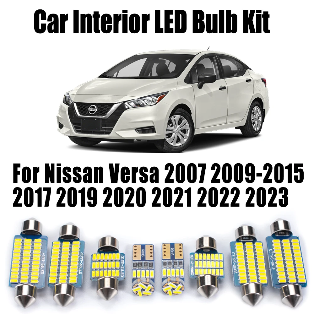 Kit de luz LED de techo de lectura interior Canbus para Nissan Versa 2007 2009 2011 - 2014 2015 2017 2019 2020 2021 2022 2023 lámpara de vehículo