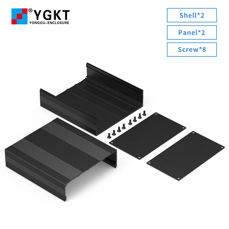 Yonggu Anodized Extrusion Heat Sink Housing Split Type Meter Control Box Extruded Aluminum Electronic Enclosure H29 145*85MM