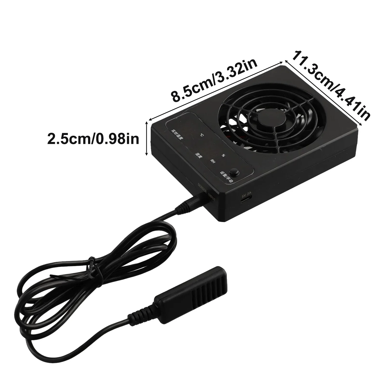 파충류 인클로저용 온도 조절 선풍기, 2700RPM 28dB, 4.41*3.32*0.98in, 검은색 침착, 시원하고 쉬운 설치 PP