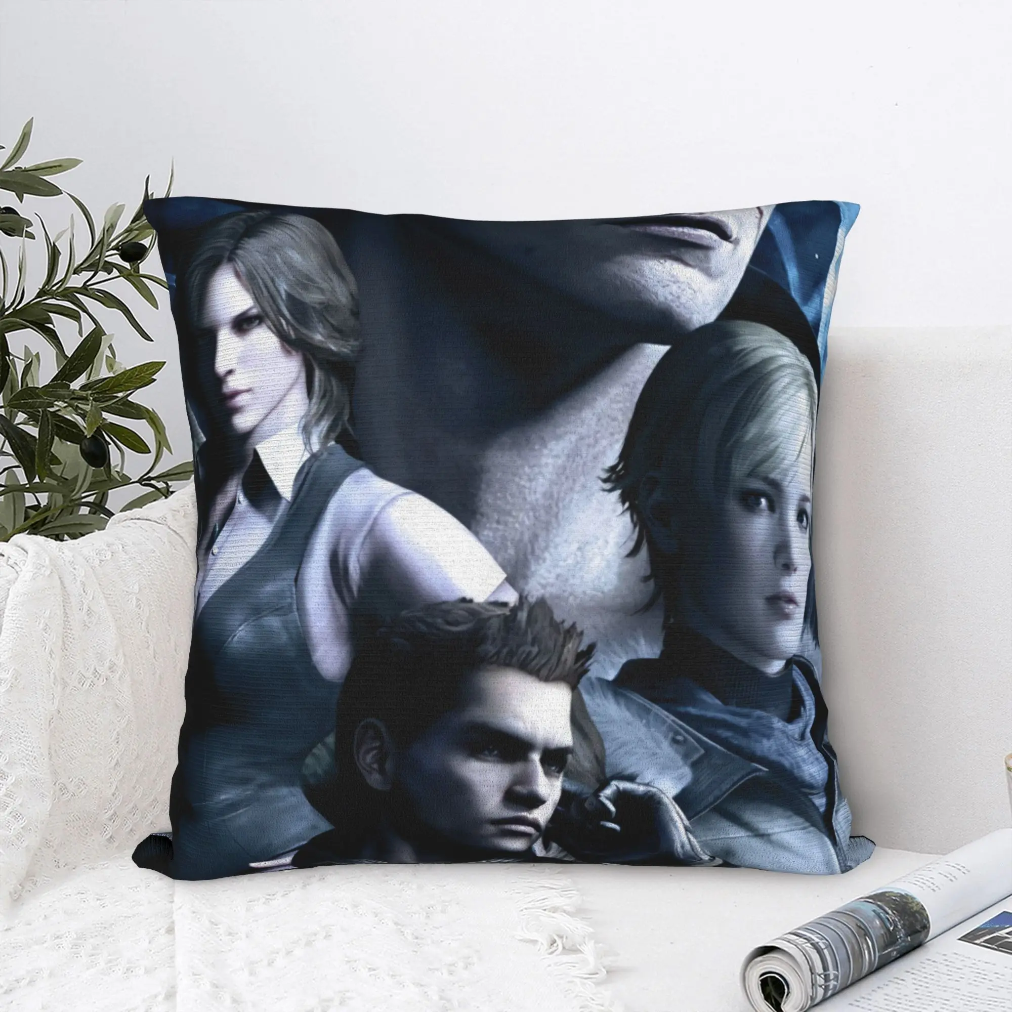 Funda de almohada con 6 personajes de Resident Evil, funda de almohada gráfica, fundas de almohada divertidas para sofá, cama, sala de estar