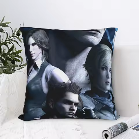 Resident Evil 6 Characters Pillow Case Graphic Pillow Cover Funny Pillowcases For Sofa Couch Bed Living Room