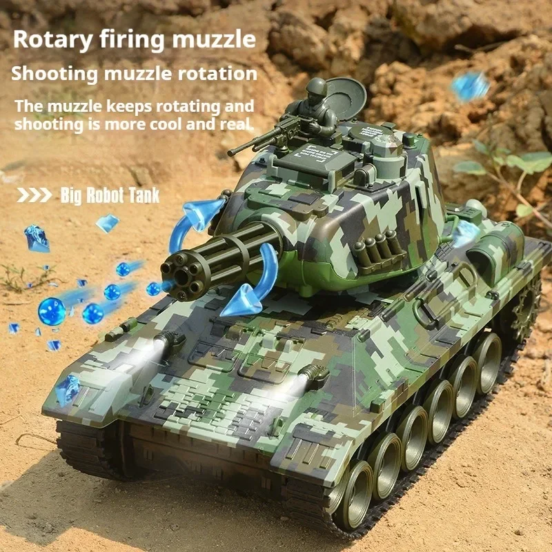 Zabawny czołg z zabawkami - śmieszny prezent - kawaii model czołgu RC z metalowymi gąsienicami, samochody RC z funkcją spieniania i wyrzucania bomb wodnych, RC Crawler, zabawki dla chłopców