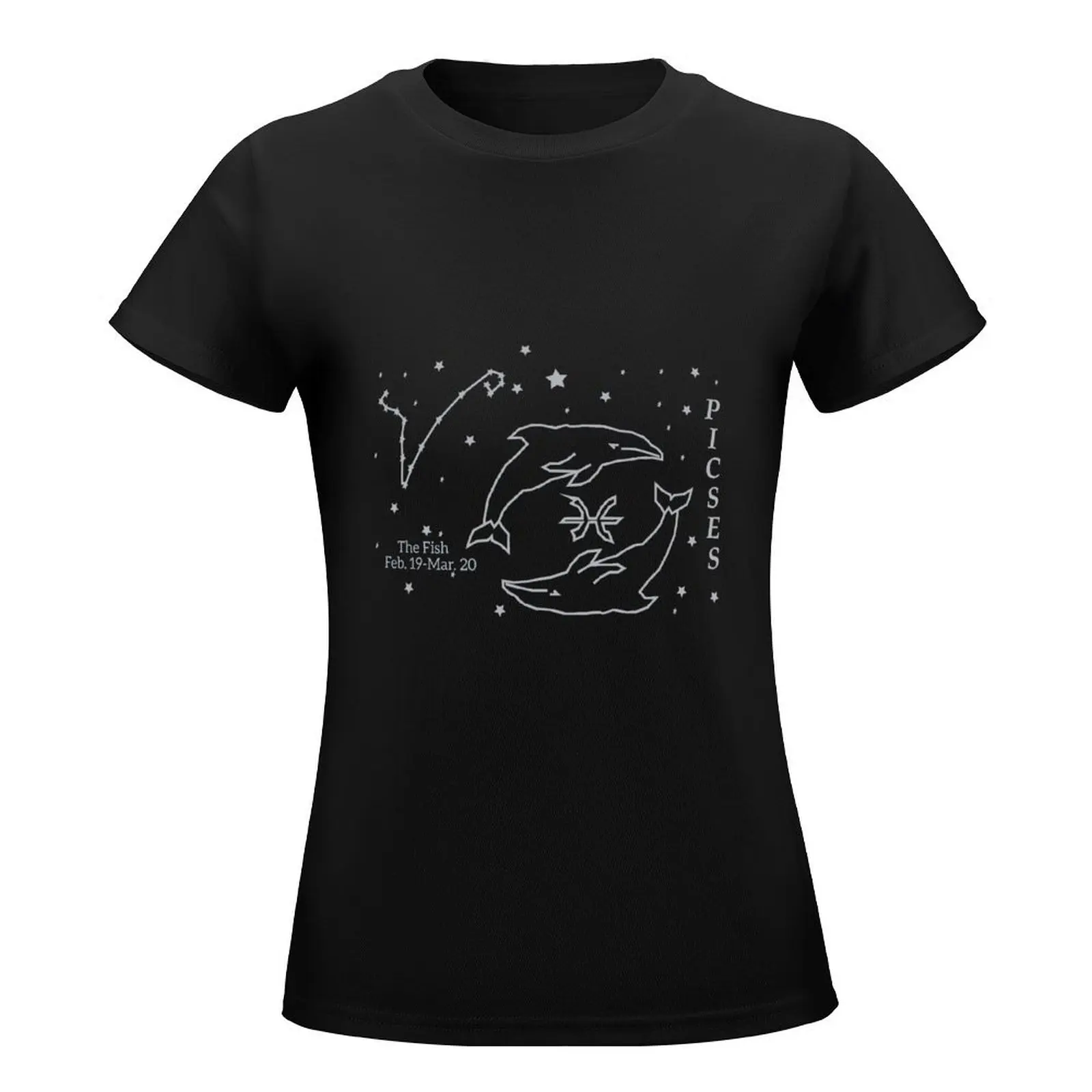 Picses zodiac sign design T-Shirt Female clothing summer top kawaii clothes Women's cotton t-shirt