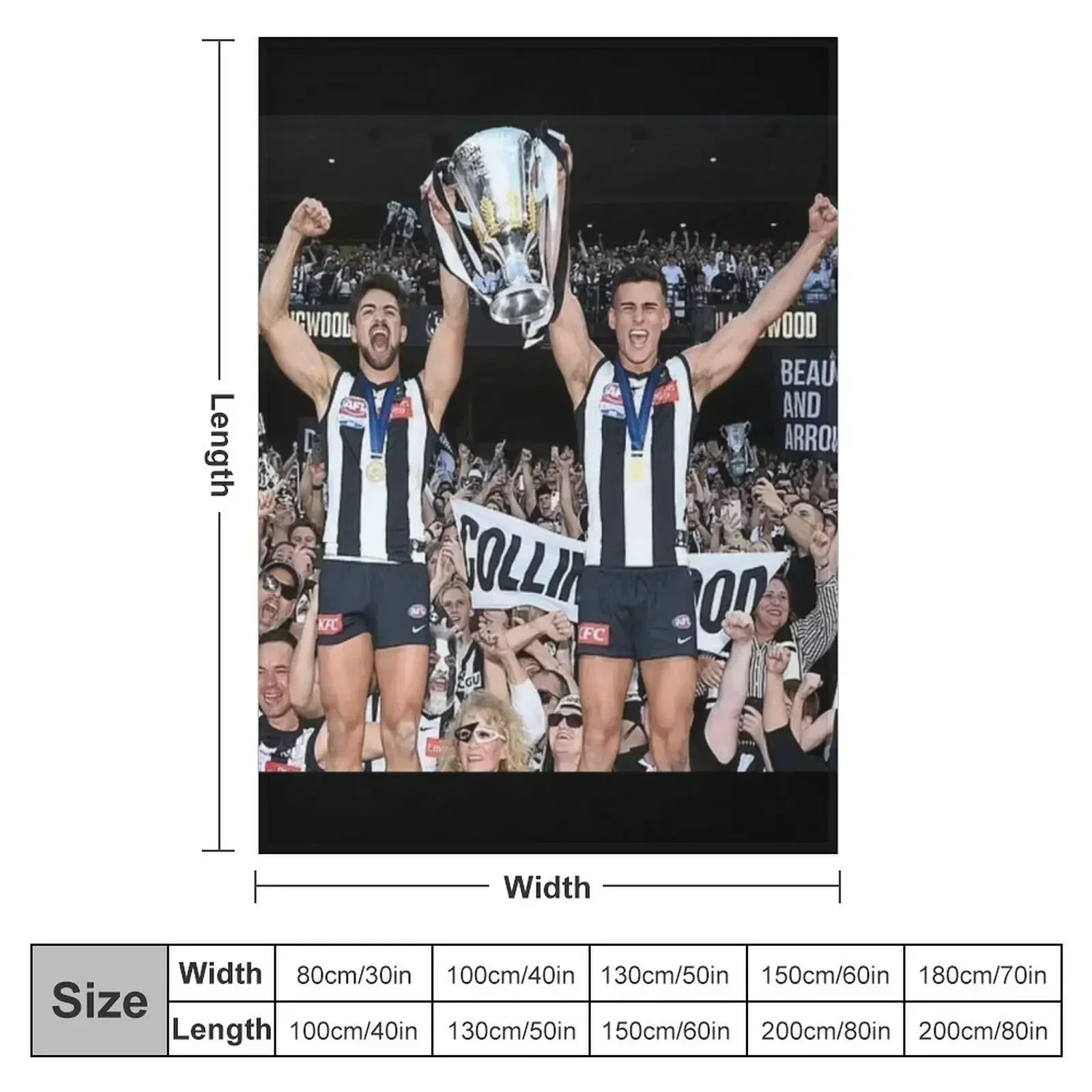 Daicos Brothers Premiership Trophy Collingwood Throw Blanket Bed Fashionable Decoratives Luxury Designer Moving Blankets