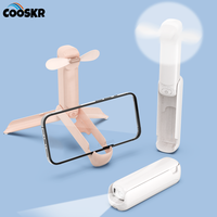 Portable Min Fan USB Rechargeable Fan Handheld Folding Fan 3 Speeds Hand Held Small Pocket Fan with LED Light 2000mAh Battery