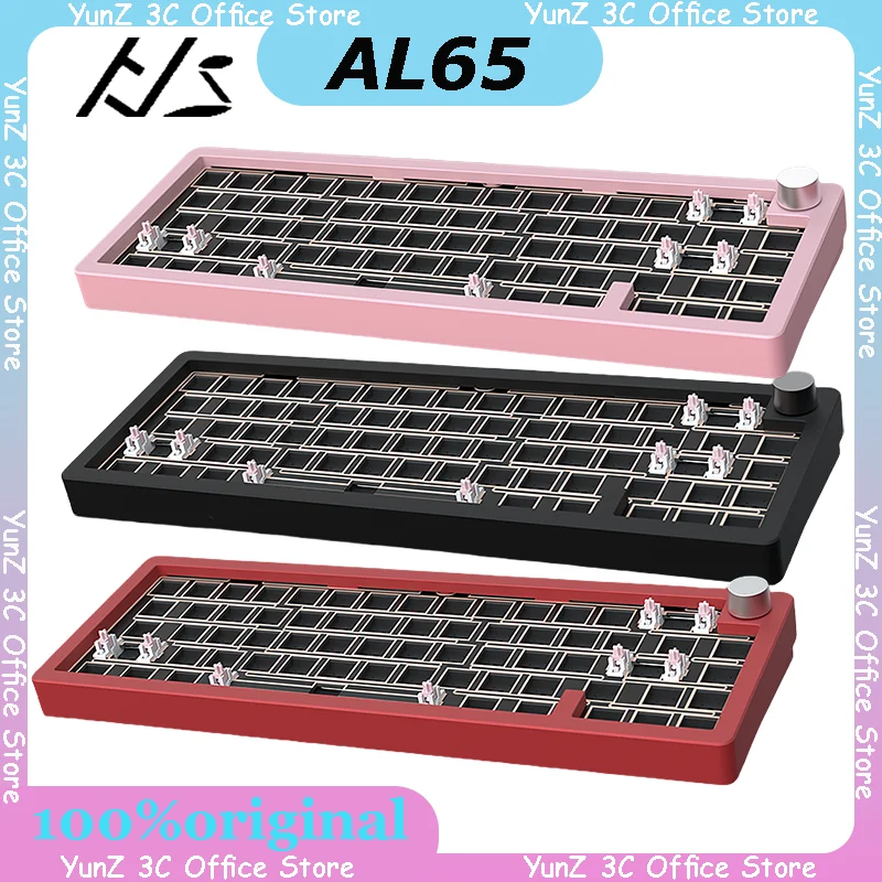 

New Lucky65 Al65 Sugar6 Three Mode Customized Mechanical Keyboard Aluminum Kit Lower Position Light Rgb Hot Plug Game Keyboard