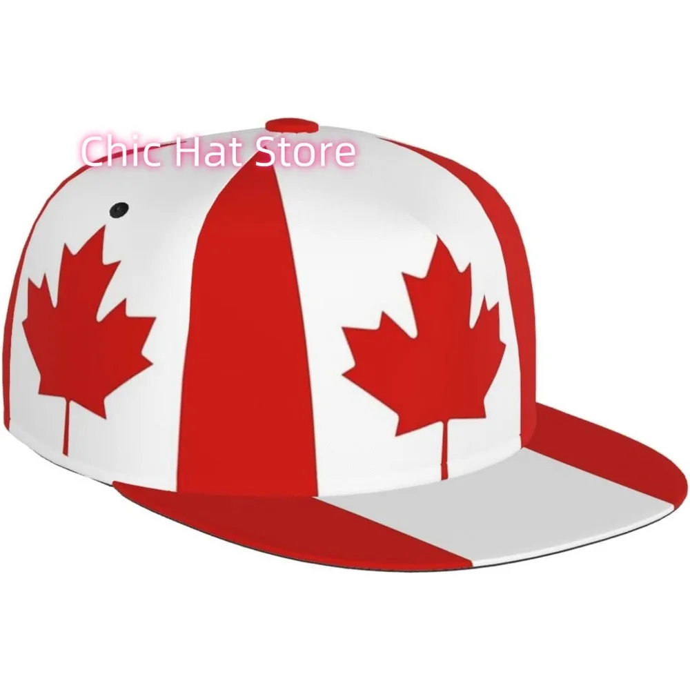 Canadian Fashion Flag Baseball Cap for Men Women Unisex Adjustable Trucker Hats Snapback Sun Hat Patriotic Flat Bill Brim Hats