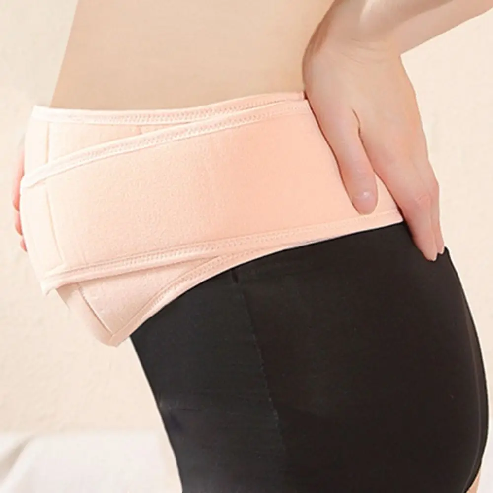 Adjustable Waist Maternity Support Belt Breathable Curved Design Maternity Belly Bands Cross Back Elastic