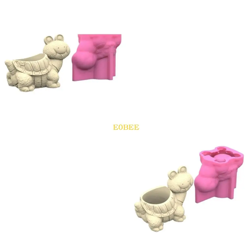 

E0be Cartoon Cartle Clower Potss плесени эпоксидная смоля для ручки держатель свеча держатель цементный сеялка силиконовая