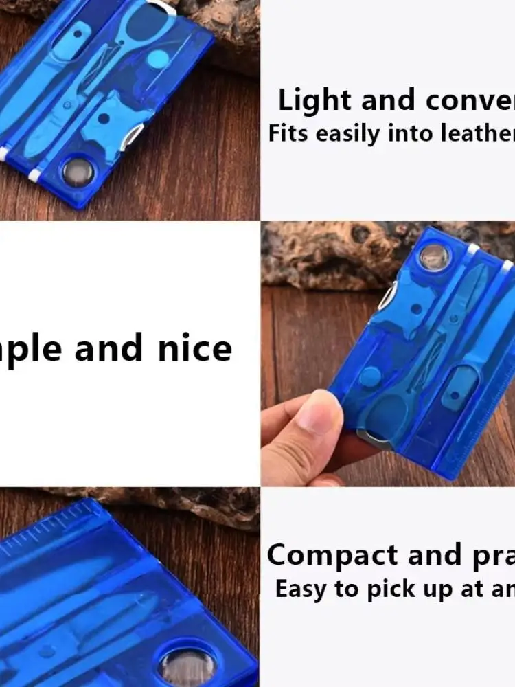 Ultradünne Outdoor-Multitool-Tasche, Mehrzweck-EDC-Gadget-Kartentyp für den Außenbereich, 12-in-1-Multifunktions-Werkzeugkarte