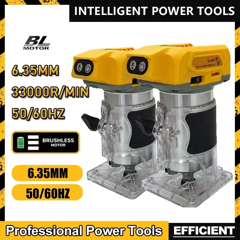 

Cordless Woodworking Trimming Machine 33000RPM Brushless Electric Trimmer Wood Router Milling Engraving Slotting Machine
