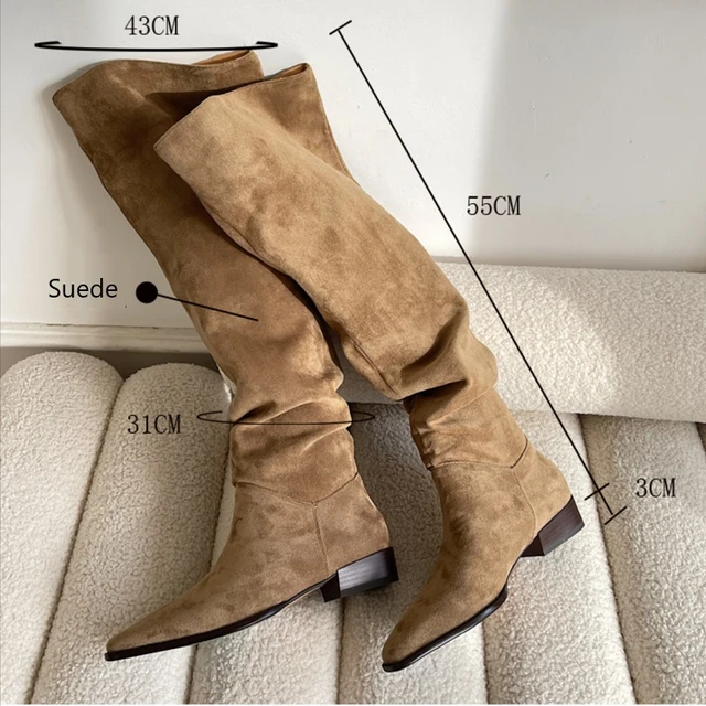 Ladies stretch knee high boots online