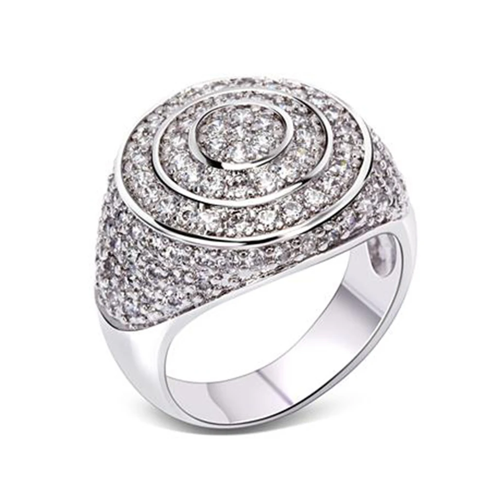 YLMyself Cubic Zirconia Micro Pave Ring Luxury Full Bling Jewelry For Party Women Limited Edition