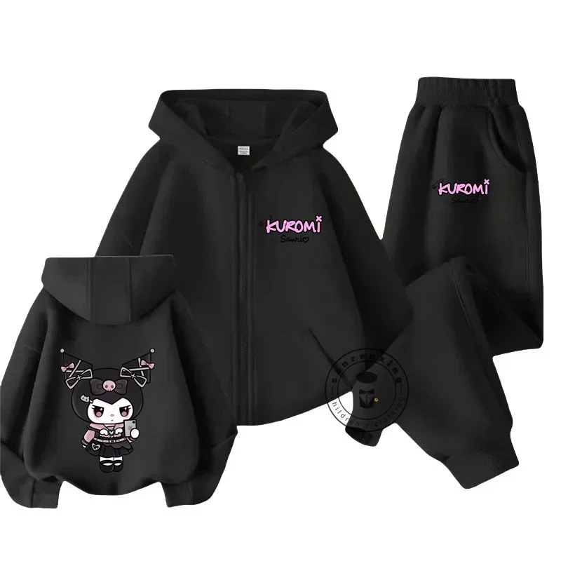 Cute Kuromi Kids Sports Suit Anpanman Sweater Anime Kuromi My Melody Children Hoodies Set Sweatpants Set Girl Gift